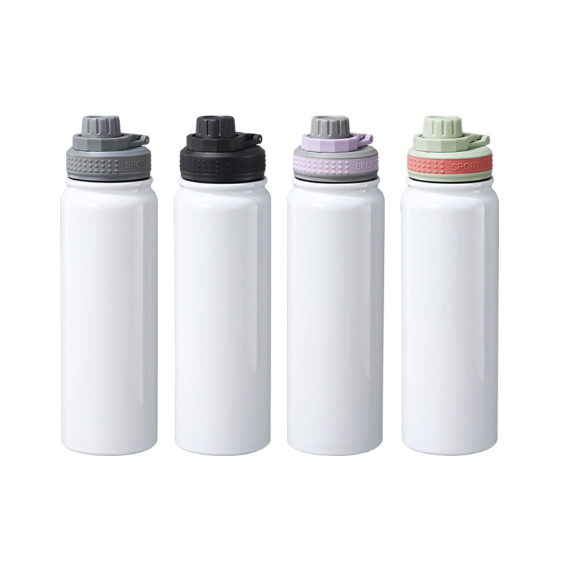 Water Bottle Blank - 850ML昇華ブランクタンブラー ステンレス製ストレートカップ コーヒーマグ ポータブル屋外ウォーターボトル 真空断熱ボトル DIY