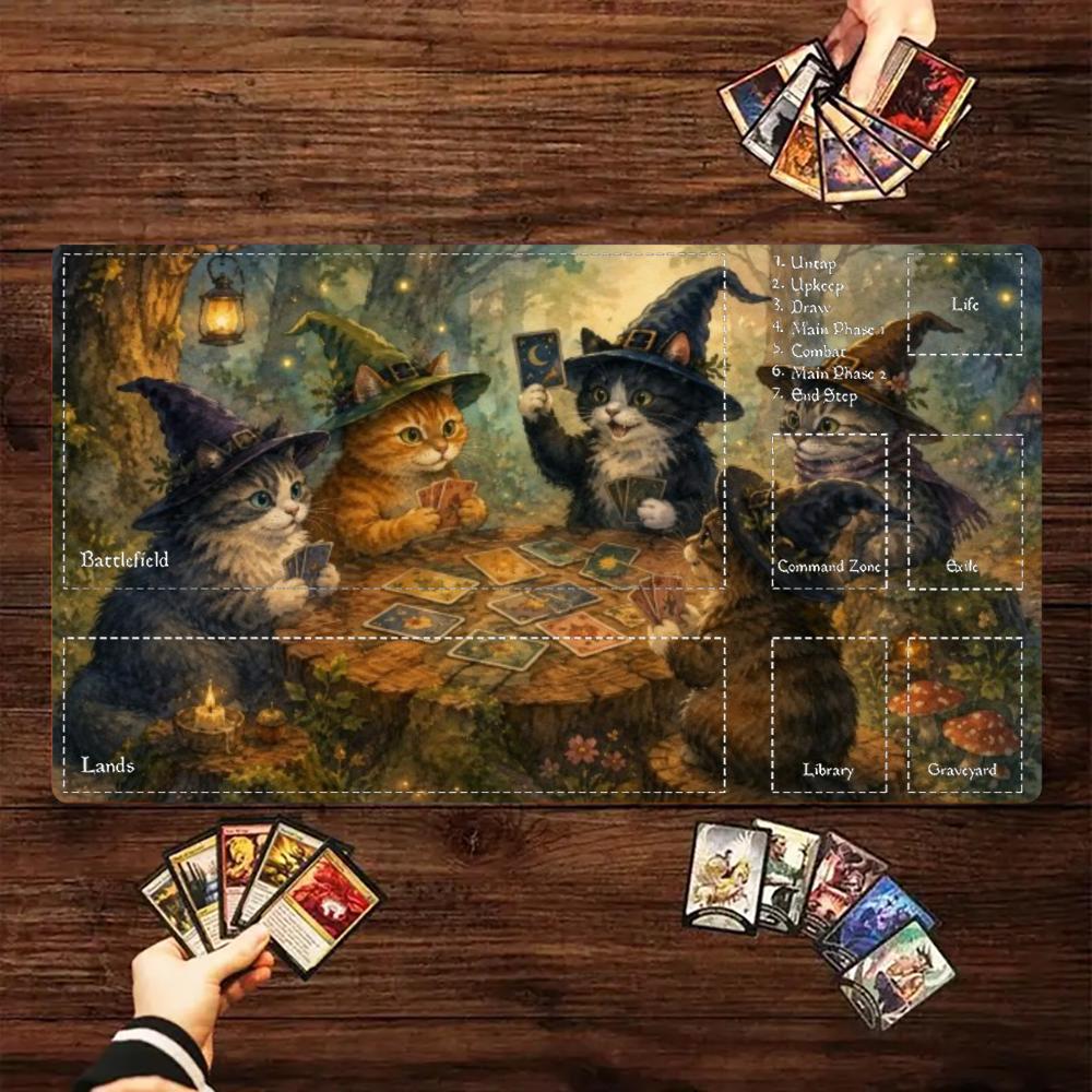 Door Mat Blank - ウィッチキャッツ プレイカード マジックフォレスト 大型 TCG プレイマット