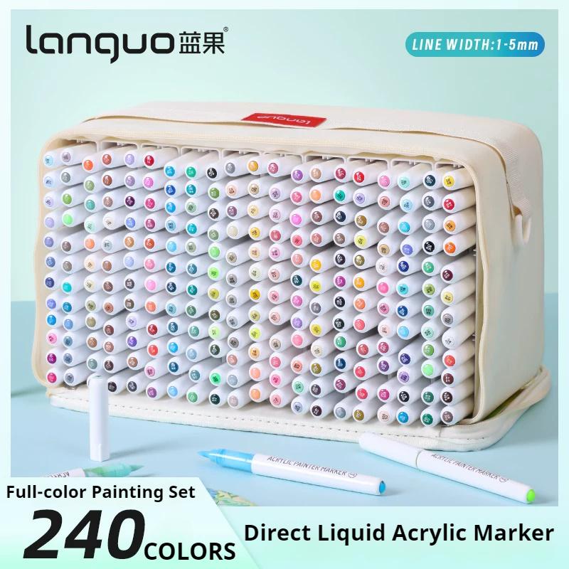 Copic Marker Sketch - LANGUO 240色 直液式アクリルマーカーペンセット 交換用チップ付き 学生DIY グラフィティ