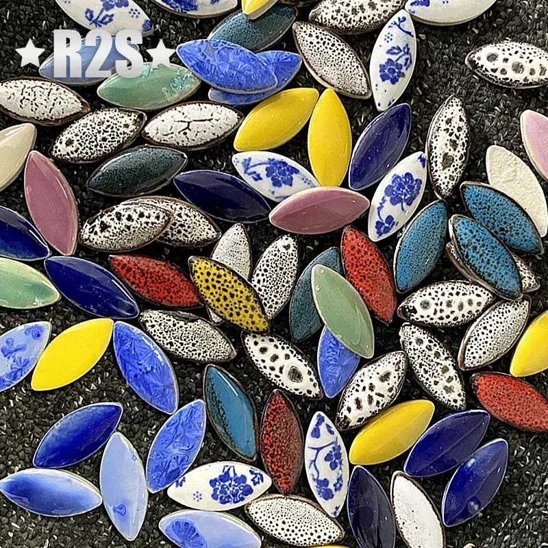 Ceramic Tile Blank - 100gミックスカラー不規則セラミックモザイクタイルDIYモザイク作成用石クラフト趣味芸術壁装飾花びらアート