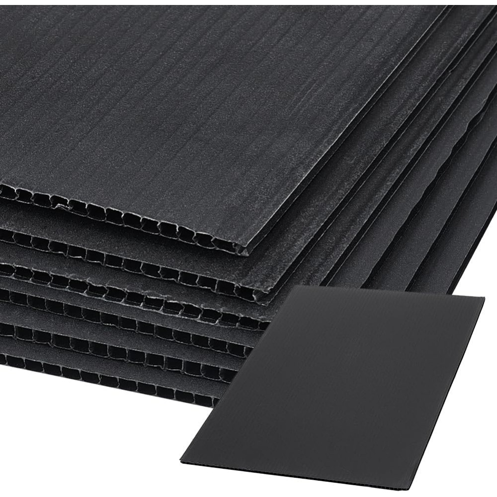 Yard Sign Blank - 10 個黒段ボールプラスチックシート 12 × 7.8 インチ頑丈なブランクヤードサイン