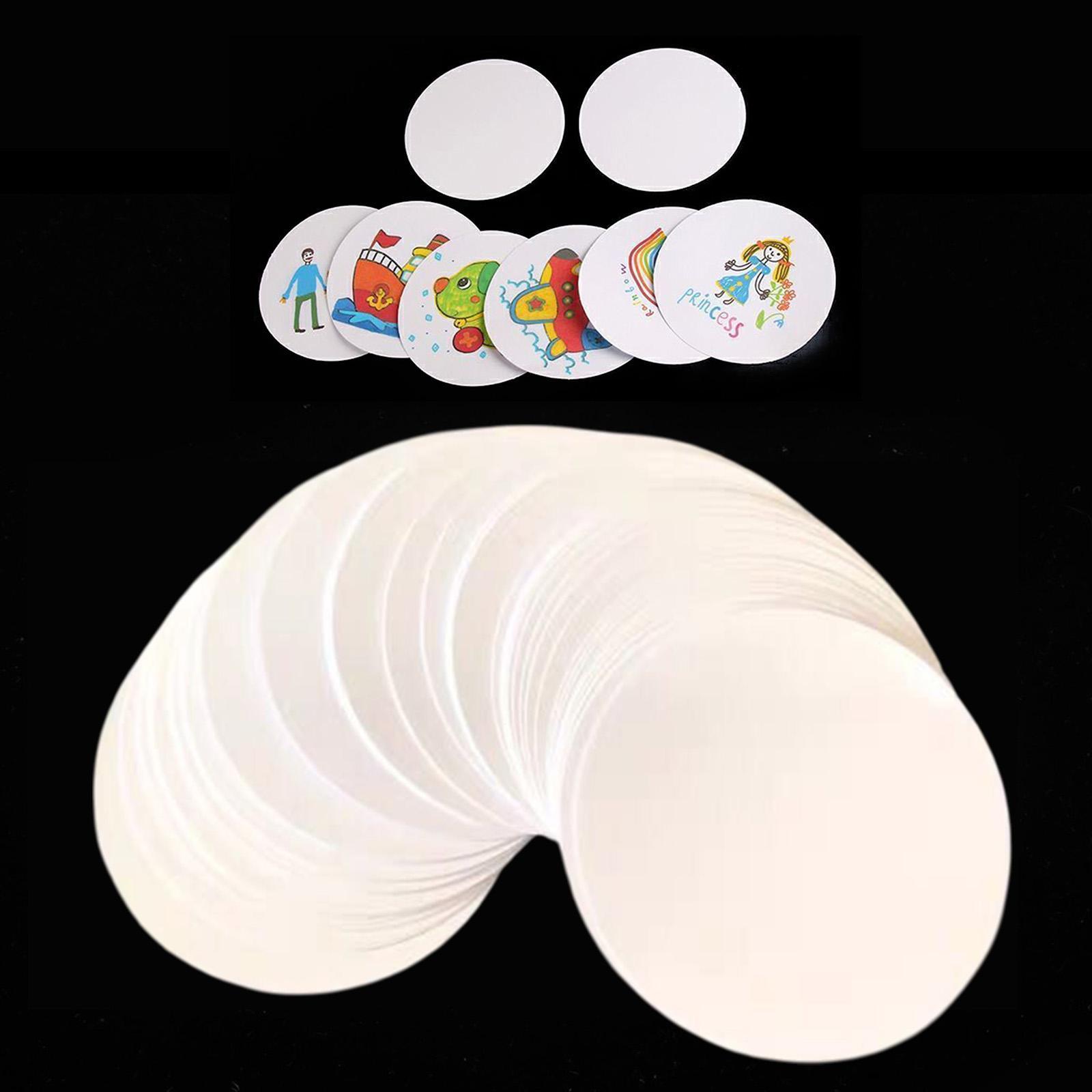 Button Badge Blank - 100個入りボタンバッジ用白紙クラフト、携帯用スペアアクセサリー、友達用ボタン作成用品、ボタンメーカーマシン用