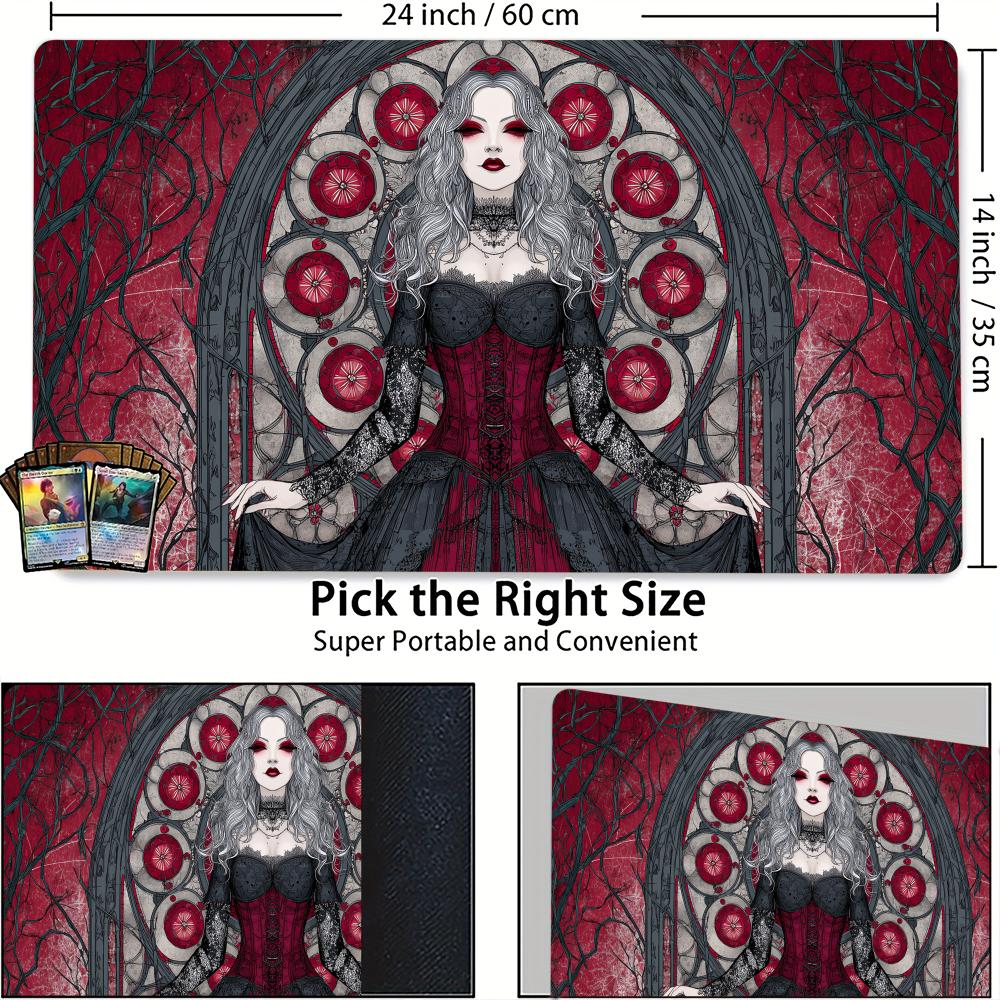 ゴシック女性ヴァンパイアTCGプレイマット、縫製エッジ付き滑 - Door Mat Blank のレビューと価格