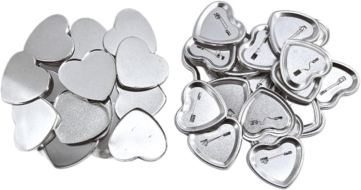 ボタンメーカー、ボタンメーカー、100個入りハートバッジ57 - Button Badge Blank のレビューと価格