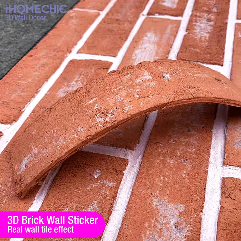 3D レンガの壁のステッカータイル 3D 壁の装飾防水石タイ - Ceramic Tile Blank のレビューと価格