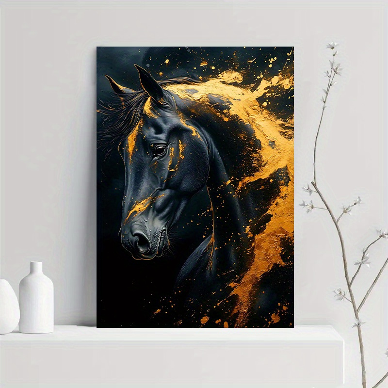 1ピース エレガントな黒い馬のキャンバスウォールアート ゴー - Canvas Wrap Ready のレビューと価格